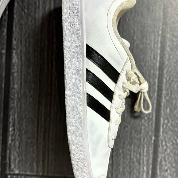 Adidas Kid's Unisex VL Court 2.0 Shoes White Black Size 3 - Picture 7 of 10